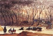 unknow artist Federal Cavalrymen Fording Bull Run Sweden oil painting artist